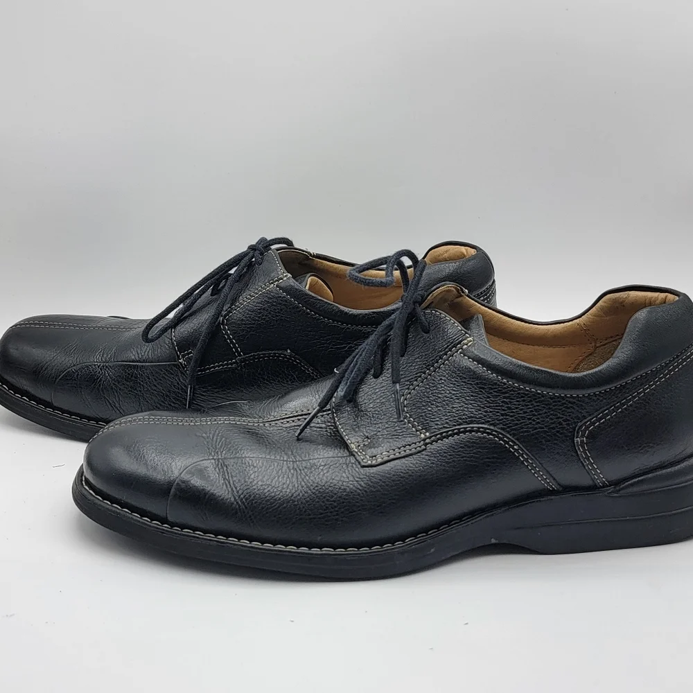 EUC Johnston & Murphey‎ Men's Black Leather Dress Shoes SIZE 10.5 Wide. #1602